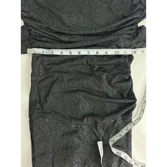 Lucy in the Sky Size XS Black Silver Glitter Dress Cocktail Party NYE Stretch - Picture 15 of 16